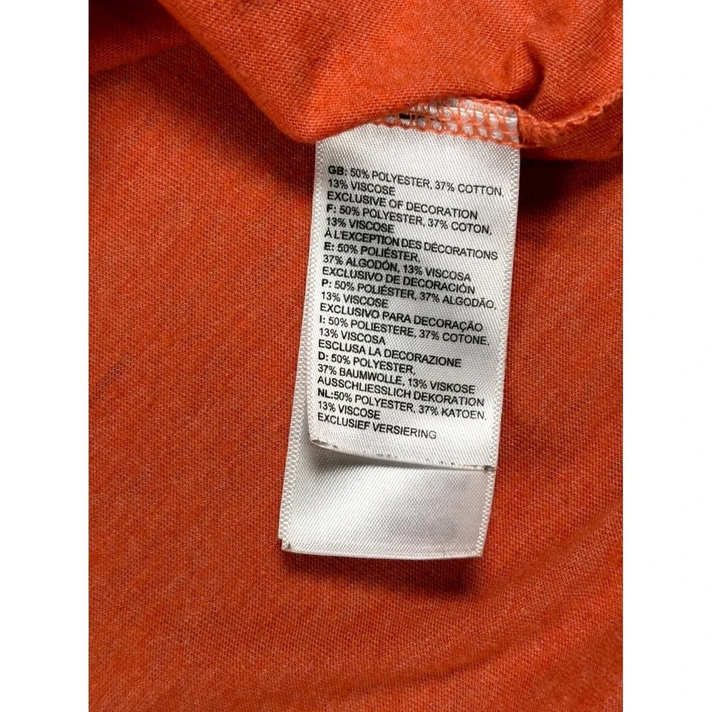 The North Face T Shirt Mens Large Orange Half Dome Logo Print Cotton Crew Neck